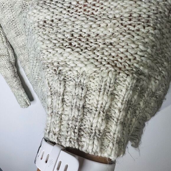 Paper Crane Ivory Tan Silver Sweater Flyaway Back - Picture 5 of 10